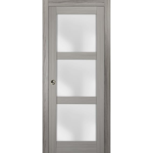 Sartodoors Pocket Interior Door, 36" x 84", Gray LUCIA2552PD-SSS-3684 - main